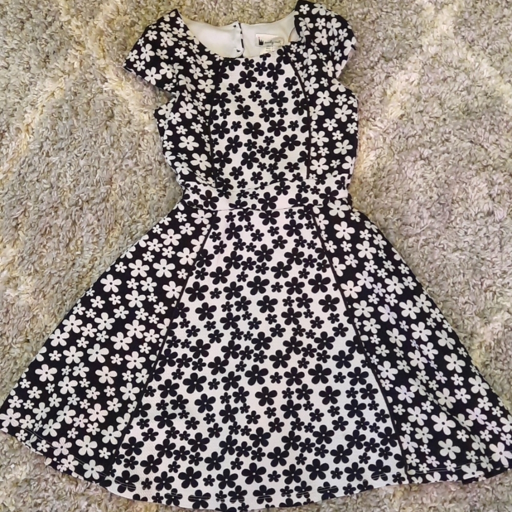 Emily west black and white flower dress